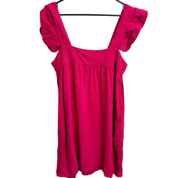 Pomander Place Tuckernuck Camellia Hazel Flutter Sleeve Linen Blend Dress Preppy - Picture 3 of 4